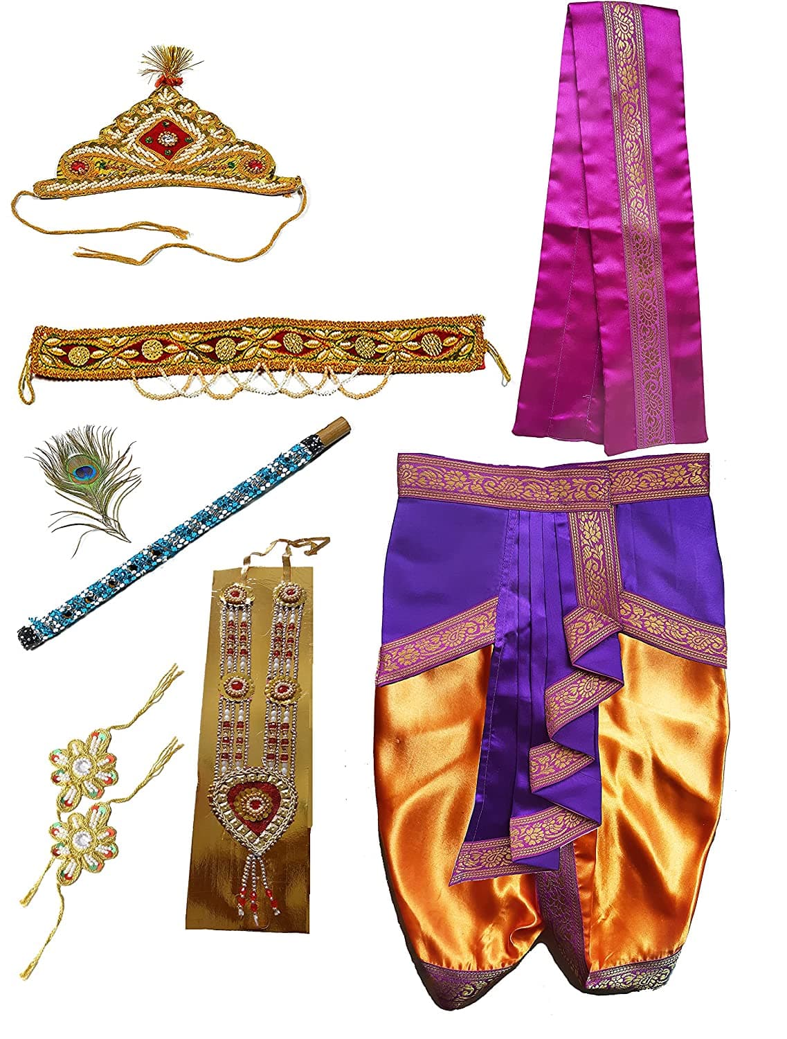Pakhi Little Krishna Classical Theme Set - Orange and Purple