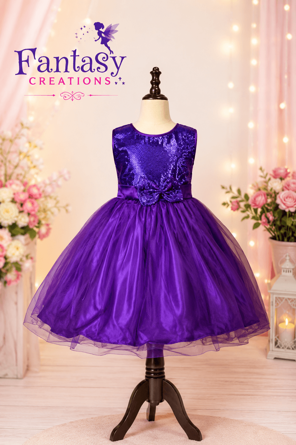 Purple tulle frock