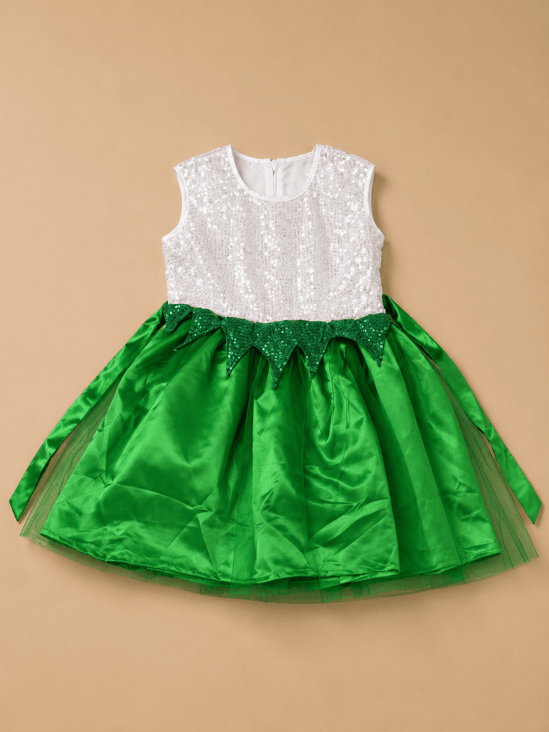 White green netted Dress