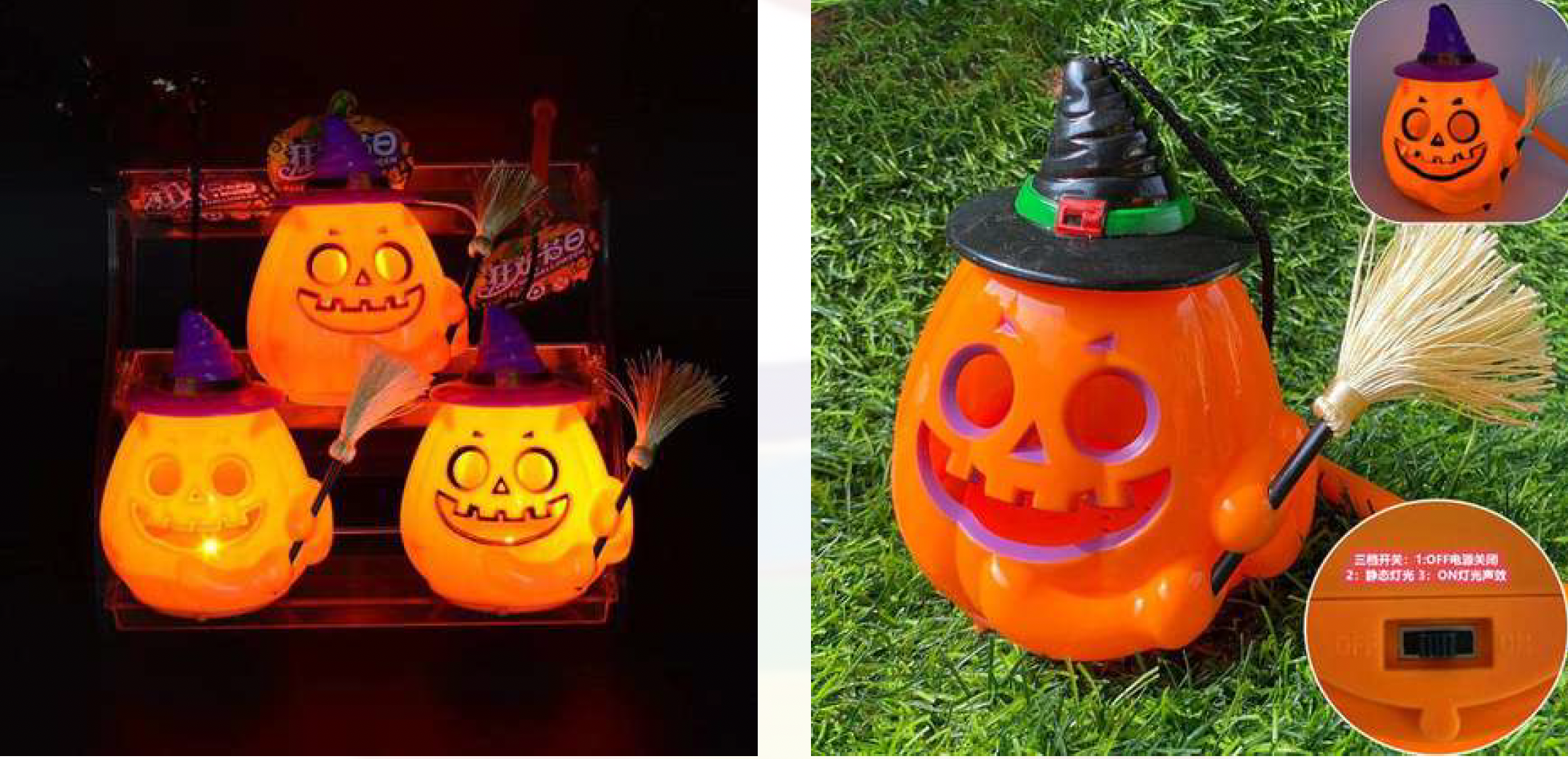 Pumpkin Decor with Light and Music (Size - 14 cm)