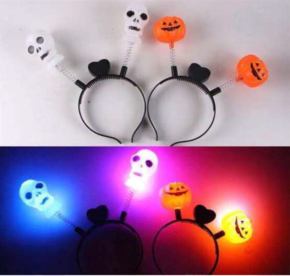 HA170 - LED Pumpkin & Skull Hairband