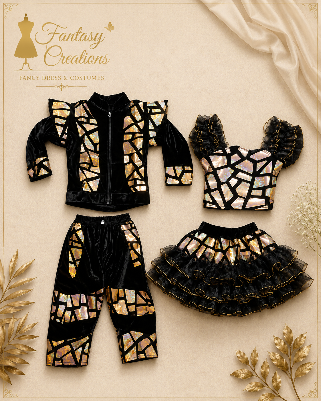 Black And Gold Mosaic Jacket