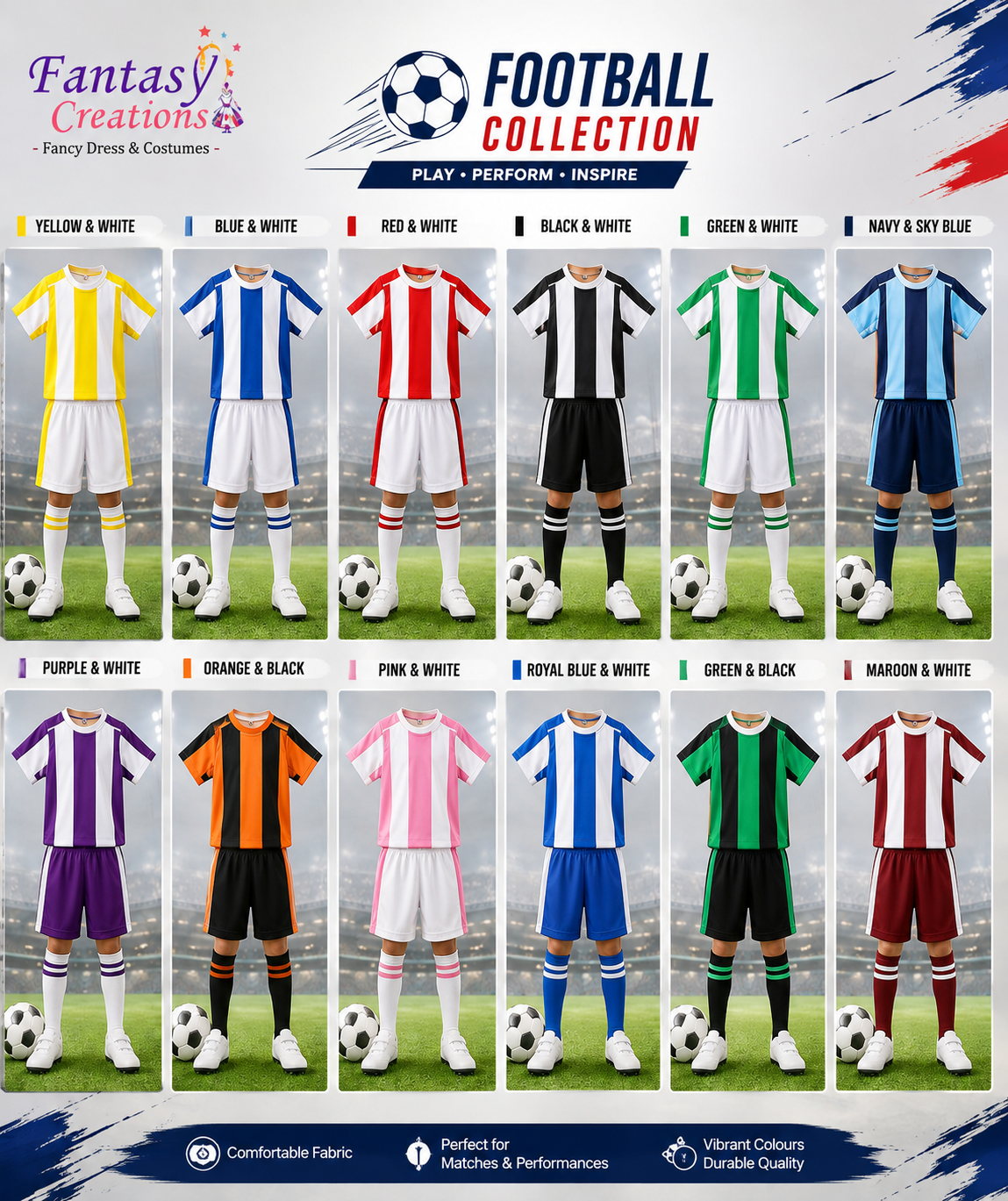 Football Team Kit Dress Shade Card