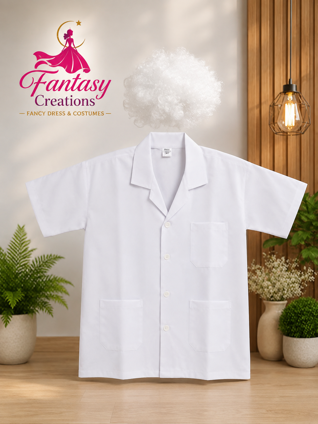 Scientist coat and wig
