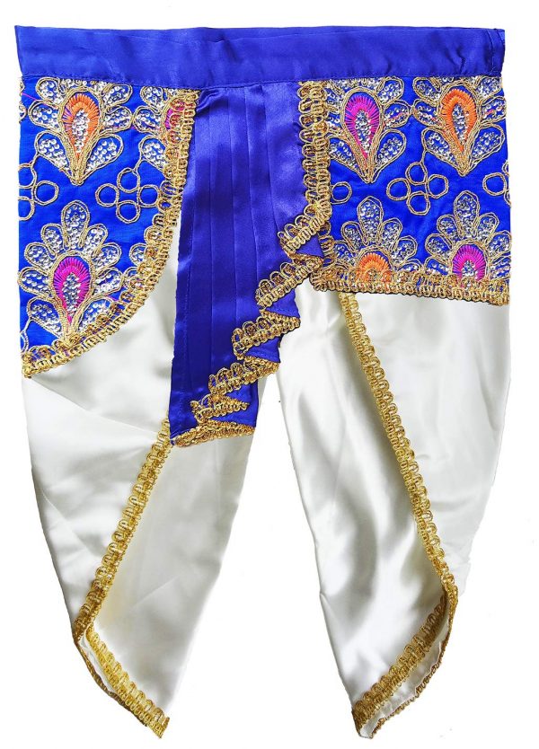 Pakhi Little Krishna Set - Ivory and Royal Blue - Fresh with Pagdi - Image 3