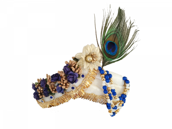 Pakhi Little Krishna Set - Ivory and Royal Blue - Fresh with Pagdi - Image 2